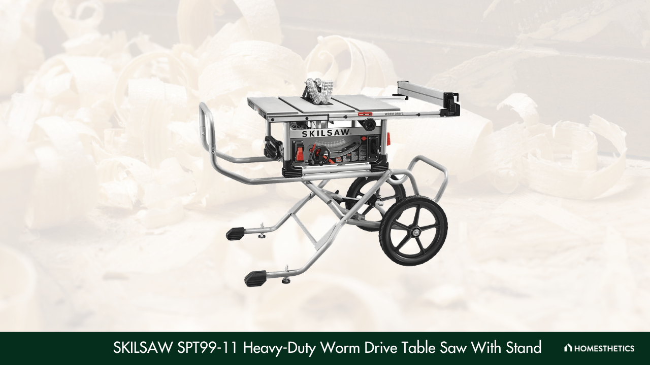 4. SKILSAW SPT99 11 Heavy Duty Worm Drive Table Saw With Stand