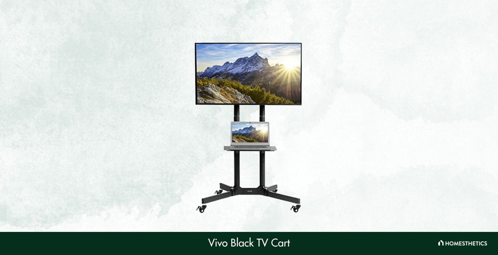 Vivo Black TV Cart for LCD LED Plasma Flat Panel Stand