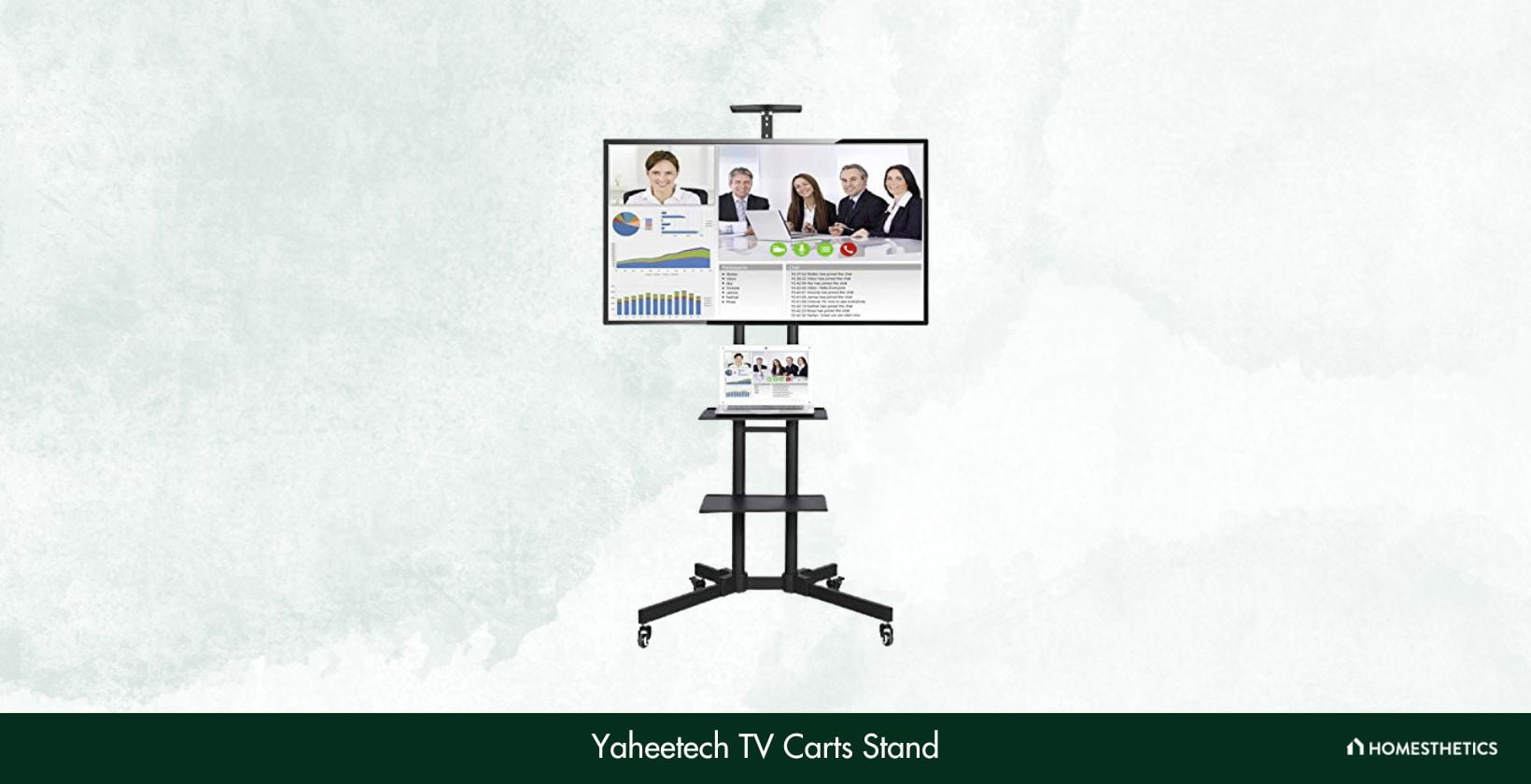 Yaheetech Portable Flat Screen TV Carts Stand