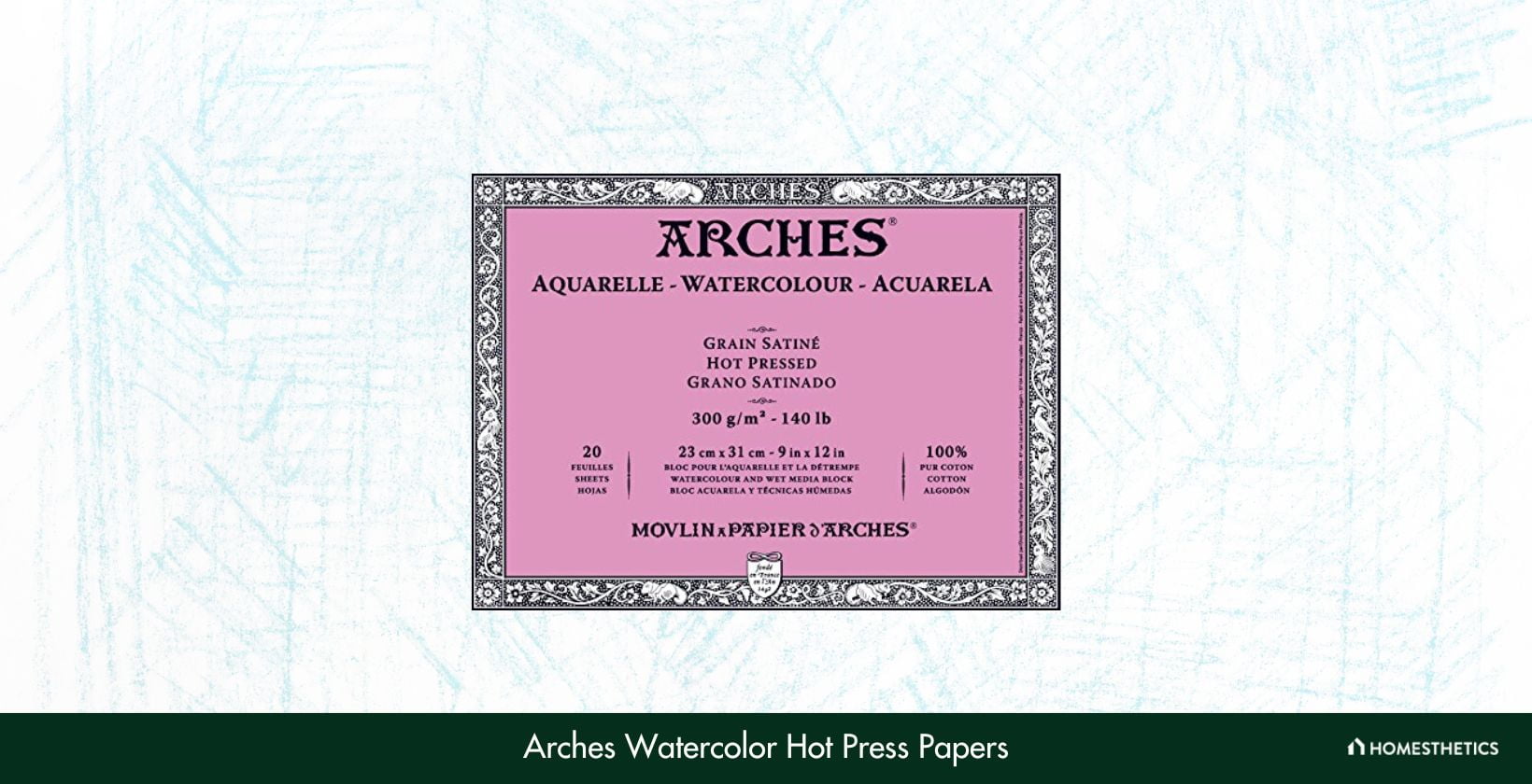 Arches Aquarelle Watercolor Pad, 9 X 12 Inches, Hot Press, 140 Lb, White,  12 Sheets : Target
