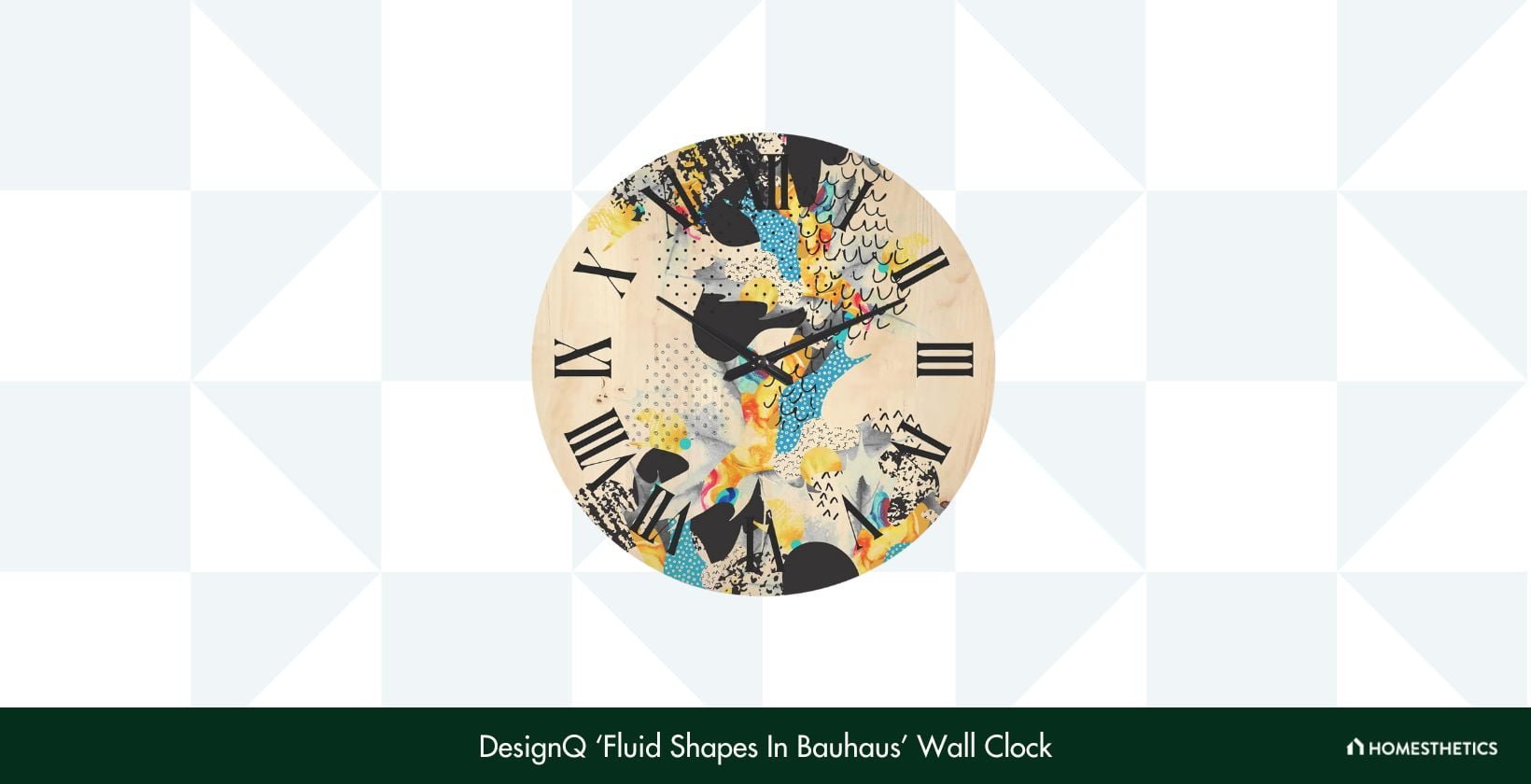 DesignQ ‘Fluid Shapes In Bauhaus Wall Clock
