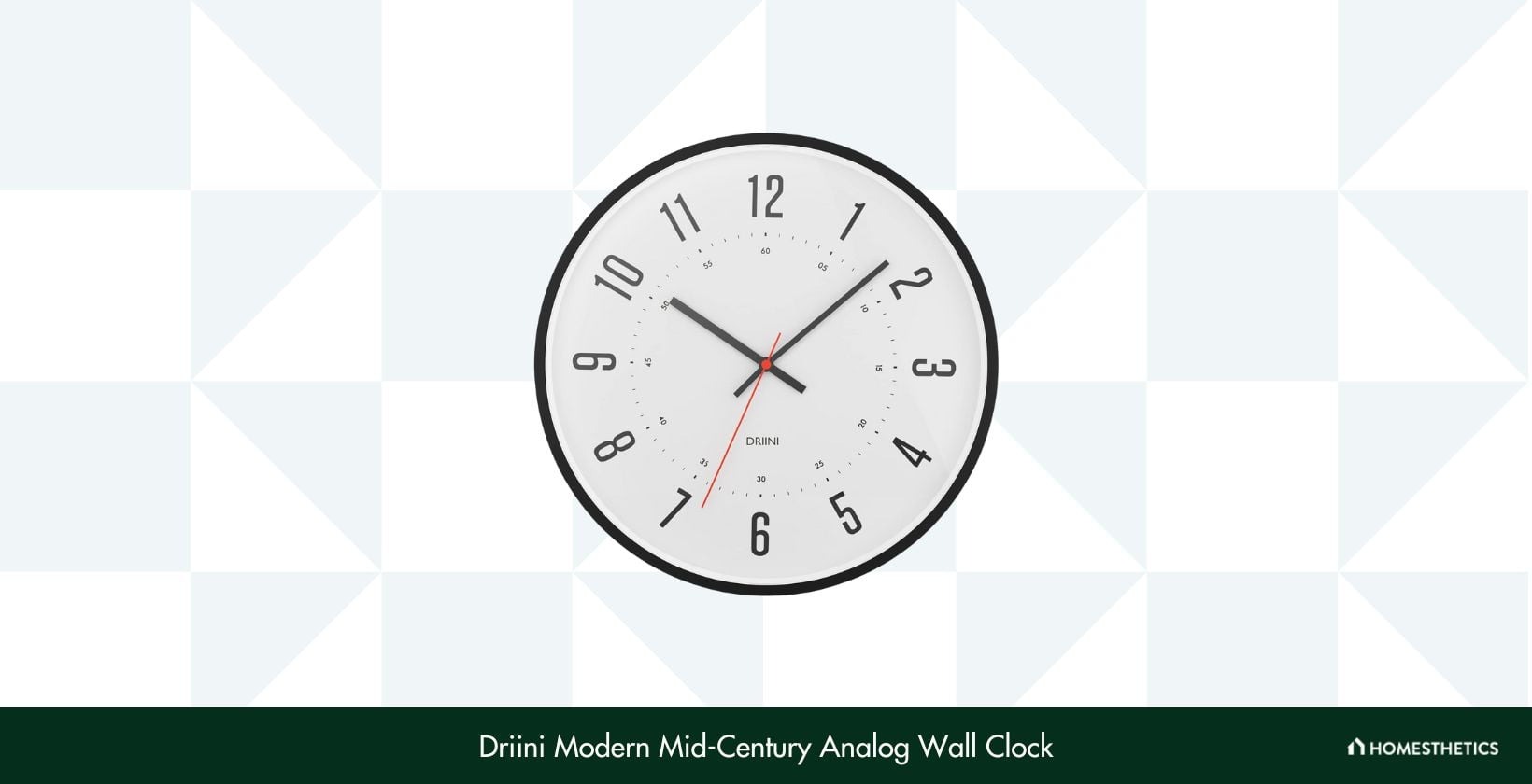Driini Modern Mid Century Analog Wall Clock