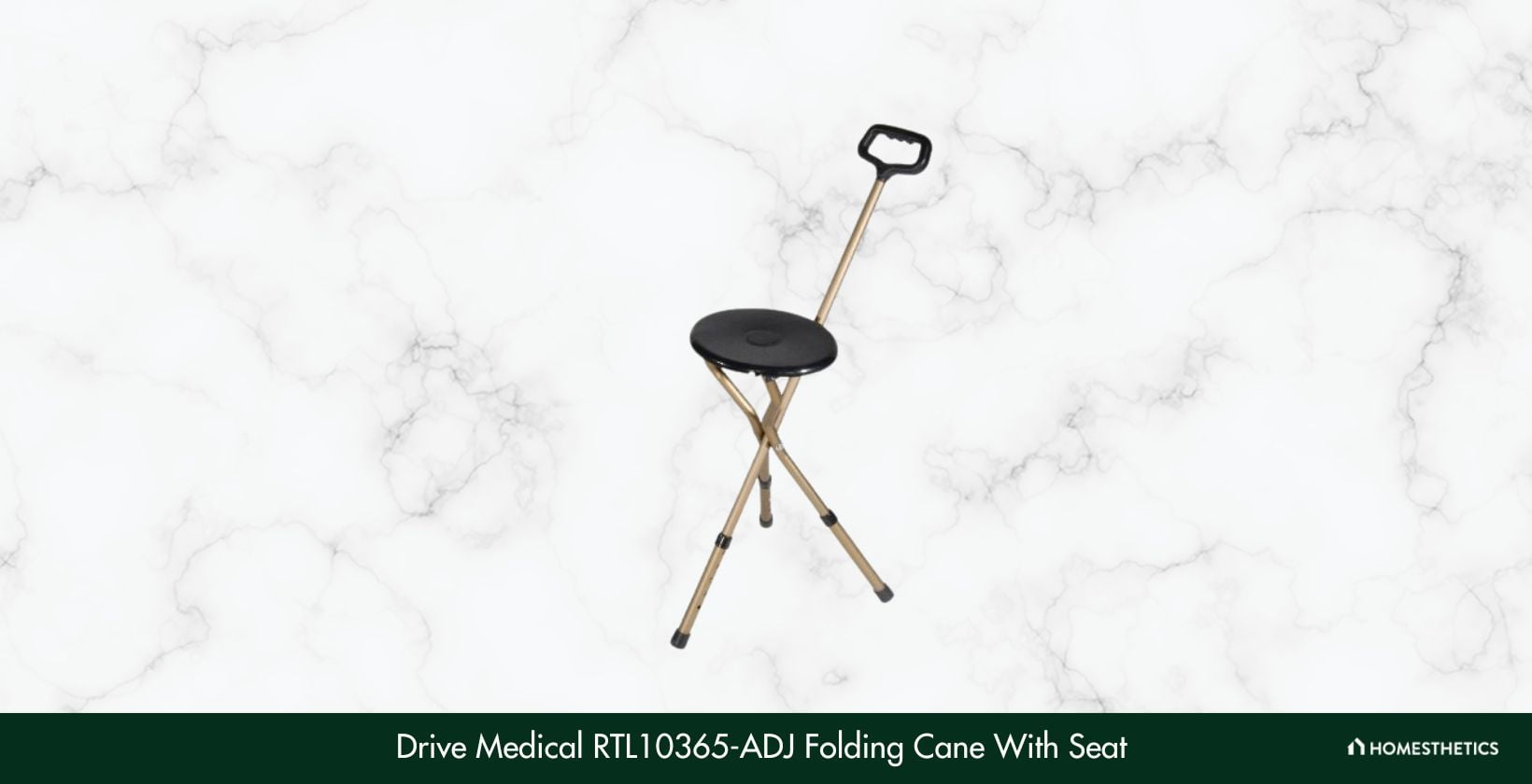 Drive Medical Folding Lightweight Adjustable Height Cane With Seat