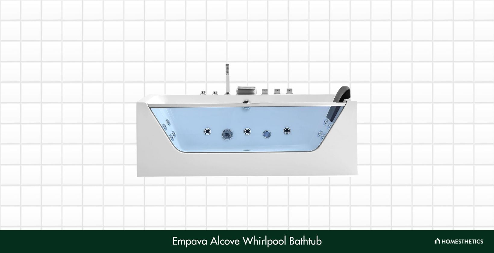 Empava Alcove Whirlpool Bathtub