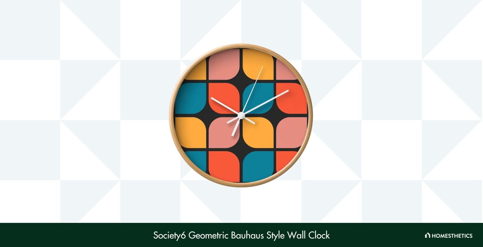 Society6 Geometric Bauhaus Style Wall Clock