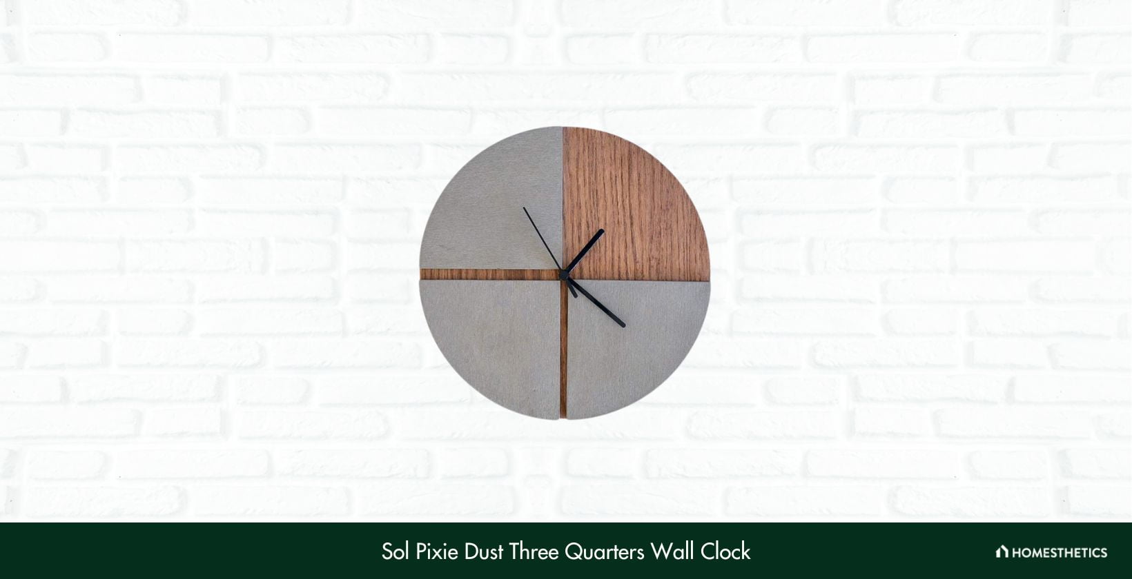 Sol Pixie Dust Three Quarters Wall Clock