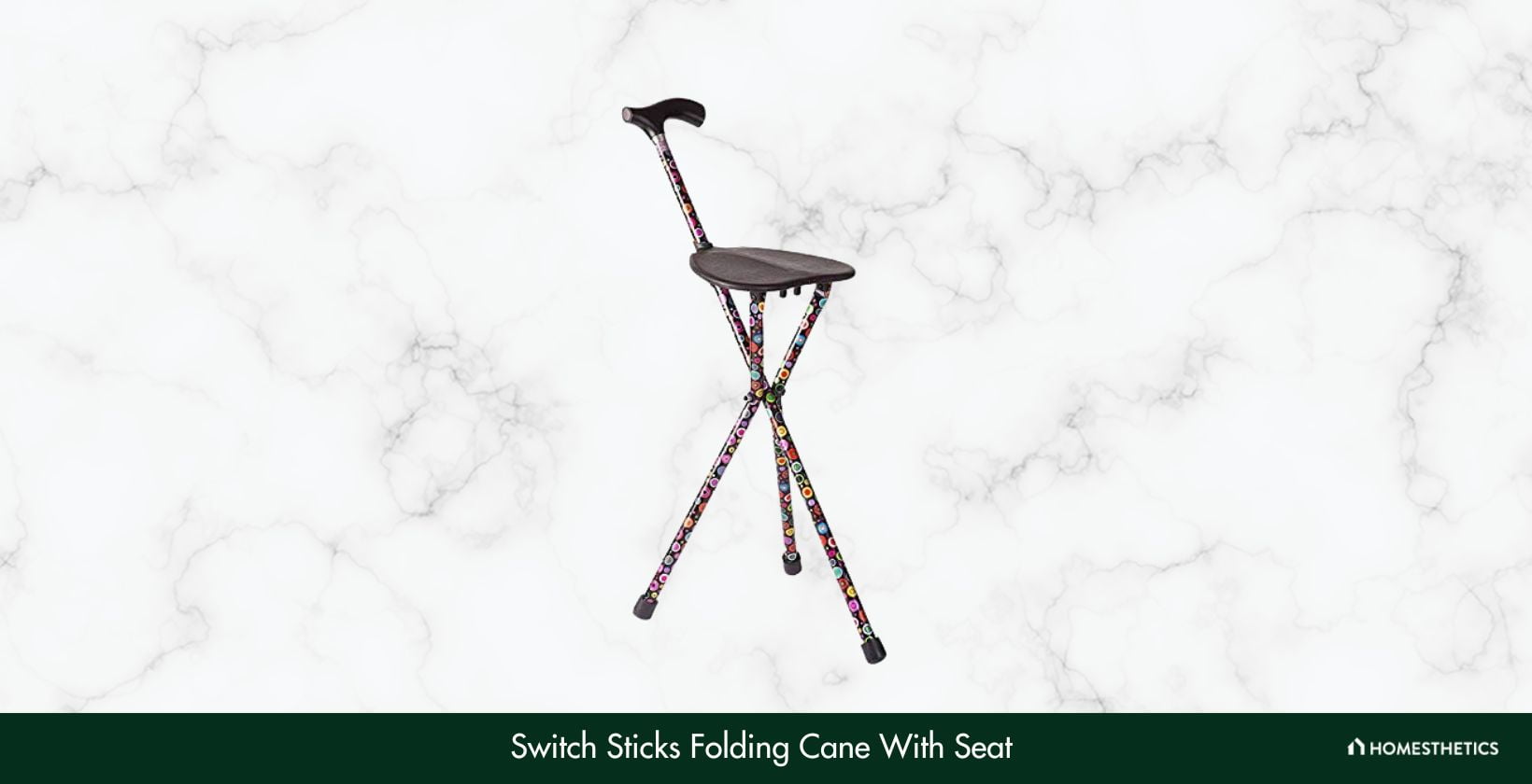 Switch Sticks Seat 2 in 1 Folding Walking Cane With Seat