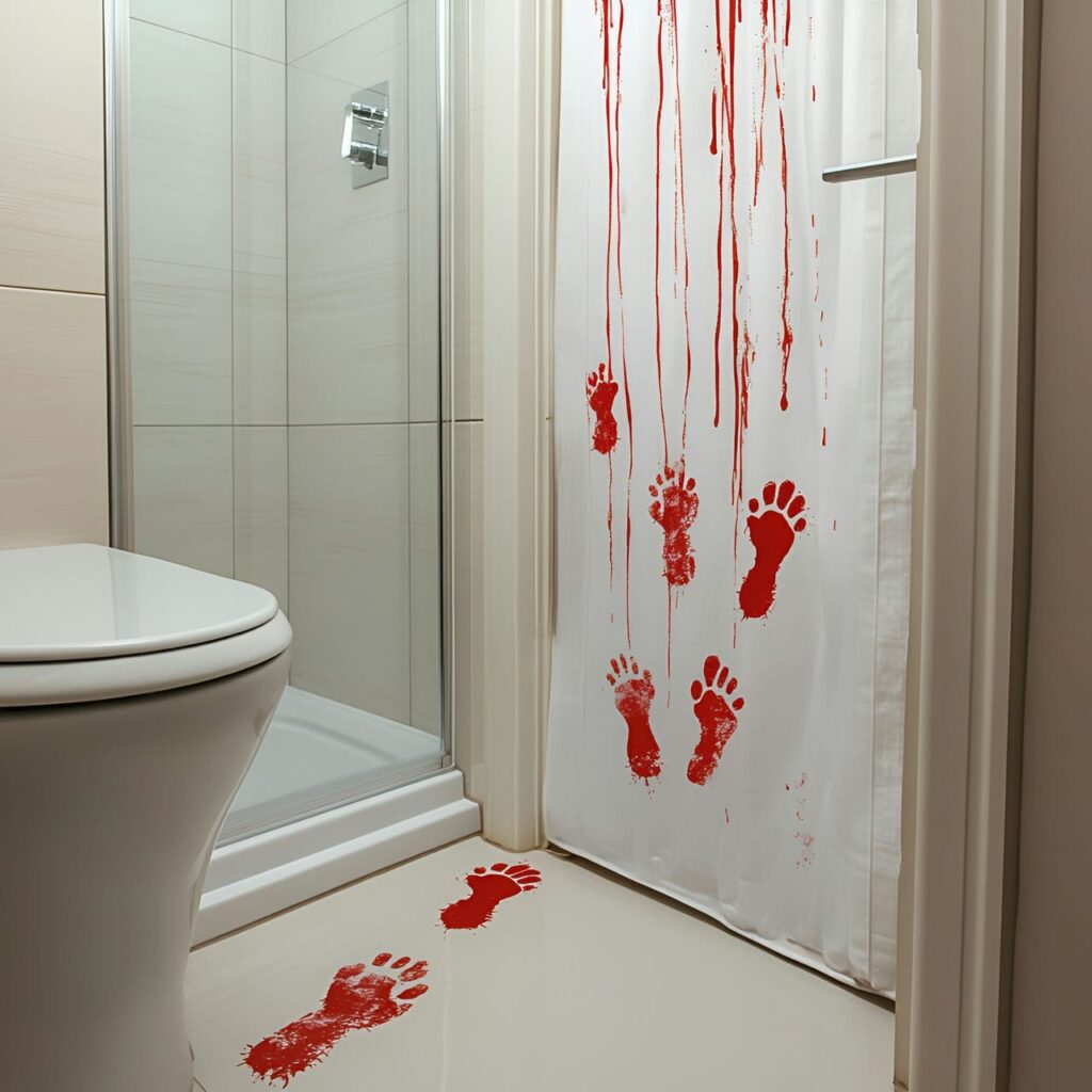 16. Bloody Footprints on the Floor with Gory Trail