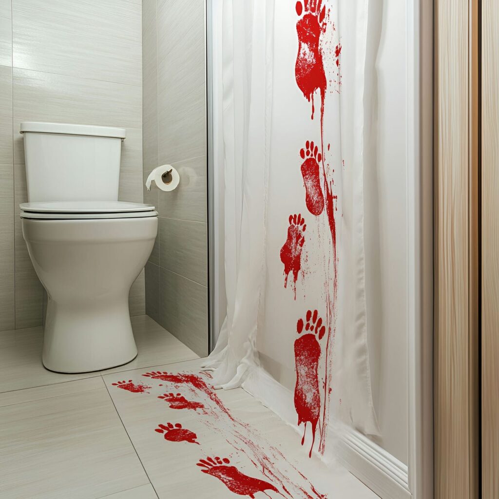 16. Bloody Footprints on the Floor with Gory Trail