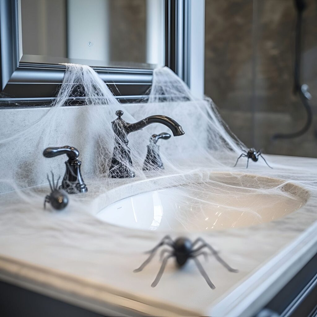 06. Cobweb Sink and Counter with Plastic Spiders