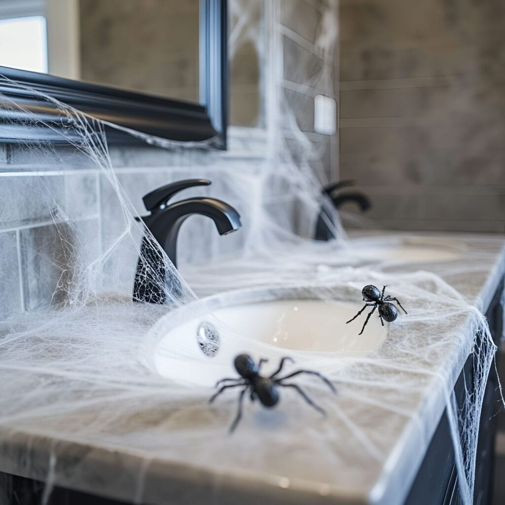 06. Cobweb Sink and Counter with Plastic Spiders