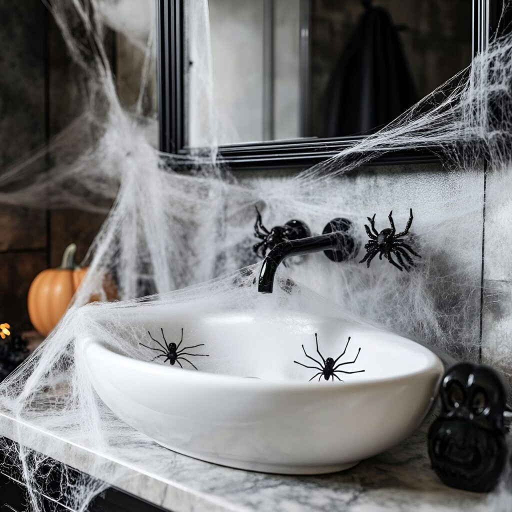 06. Cobweb Sink and Counter with Plastic Spiders