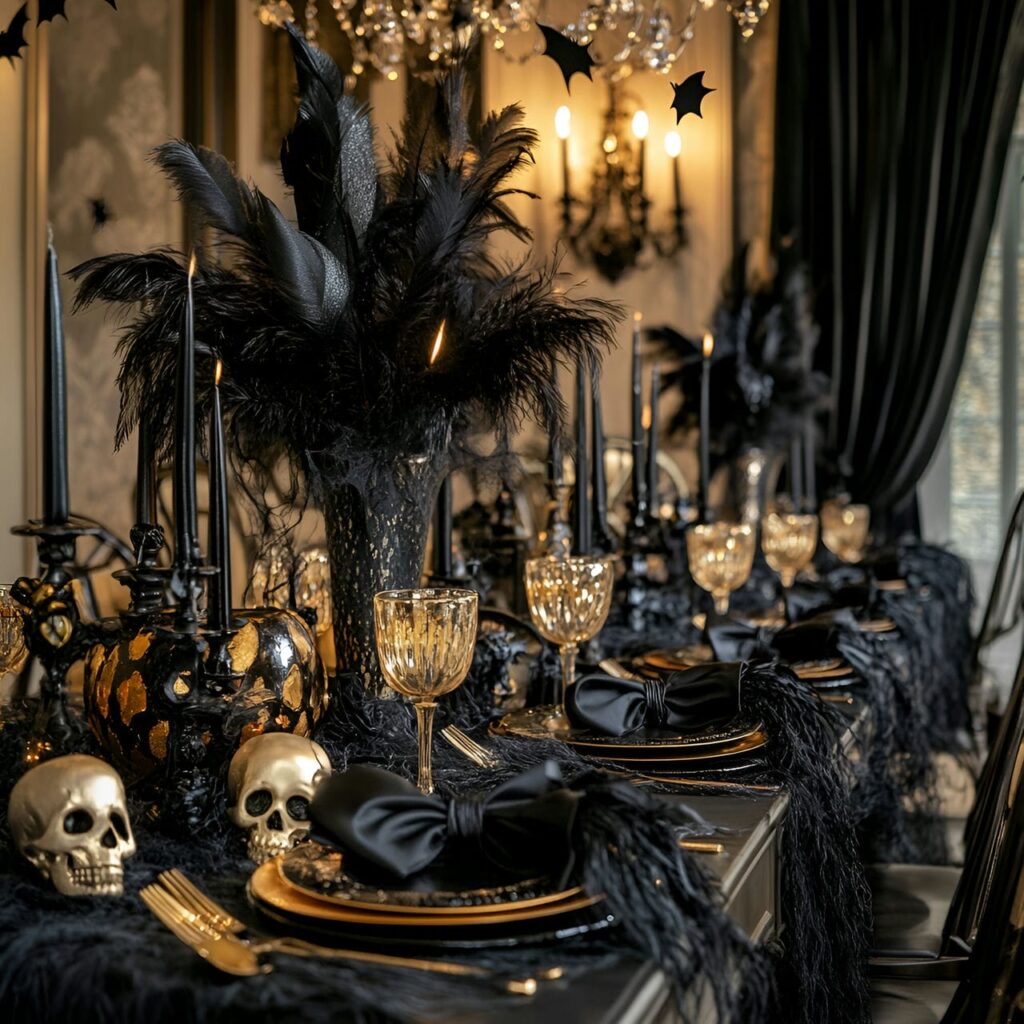 12. Creepy Chic Black and Gold Elegance