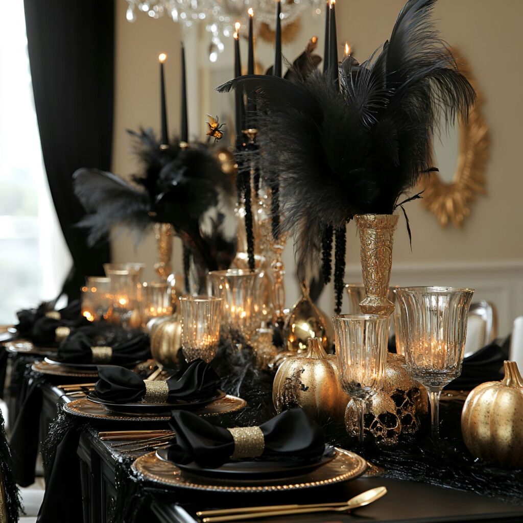 12. Creepy Chic Black and Gold Elegance