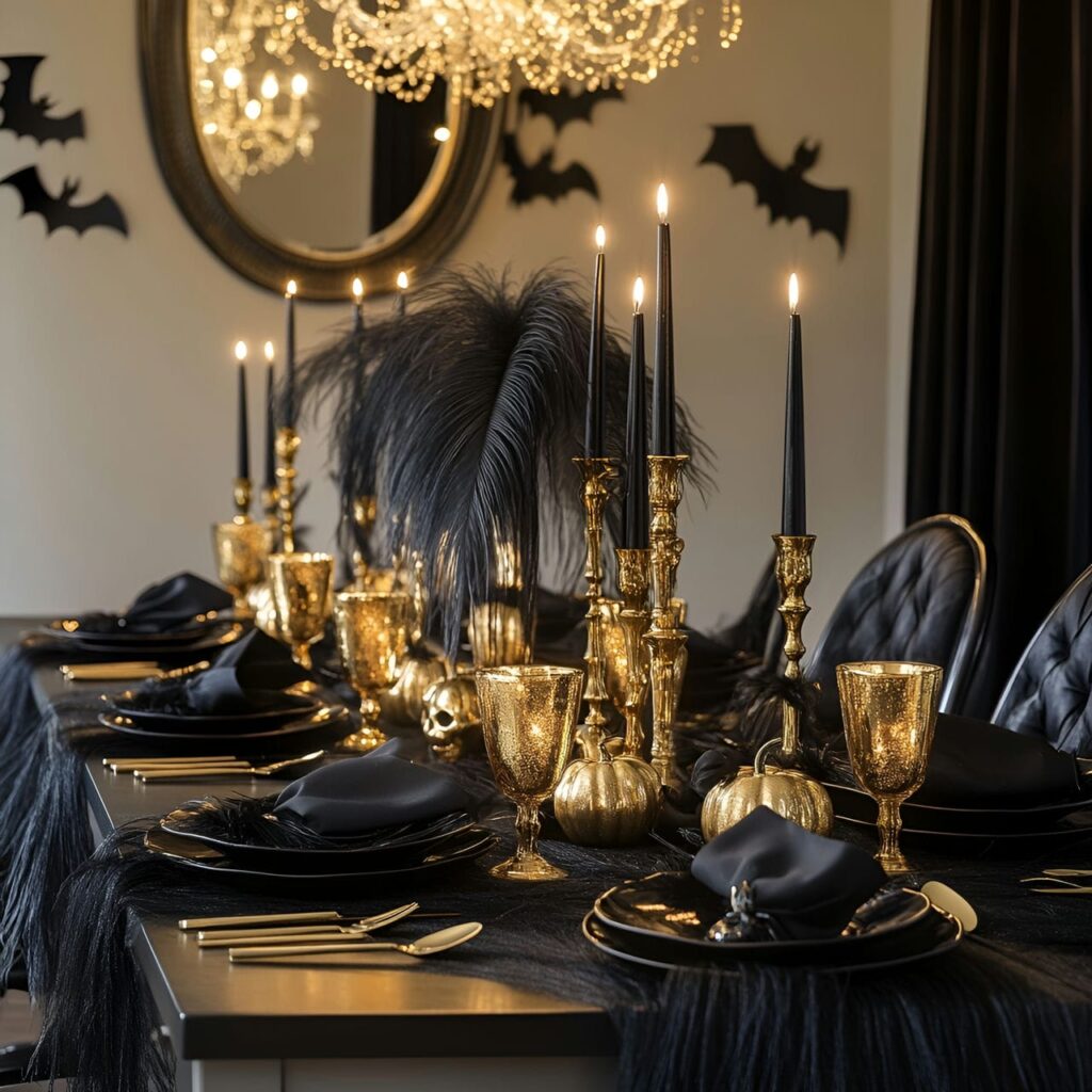 12. Creepy Chic Black and Gold Elegance