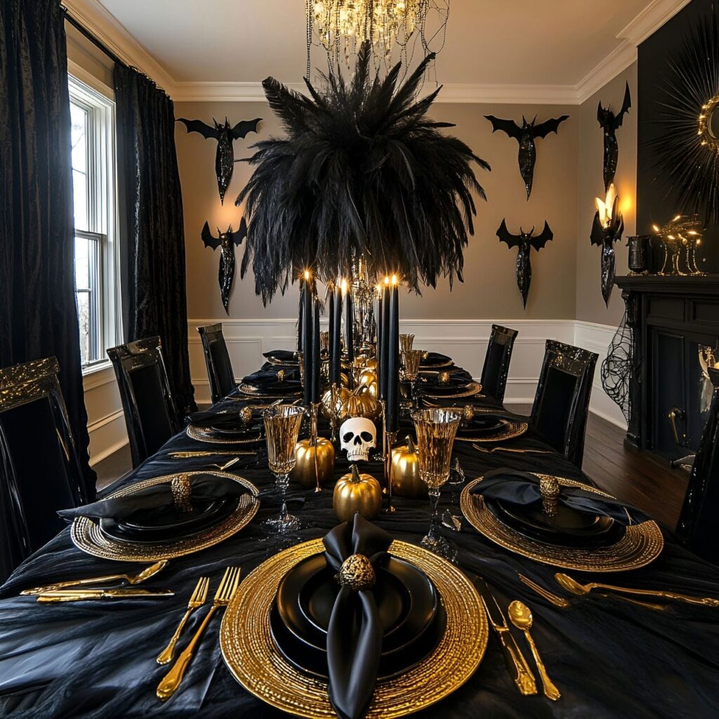 12. Creepy Chic Black and Gold Elegance