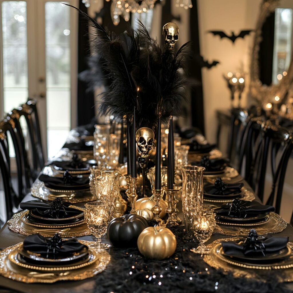 12. Creepy Chic Black and Gold Elegance