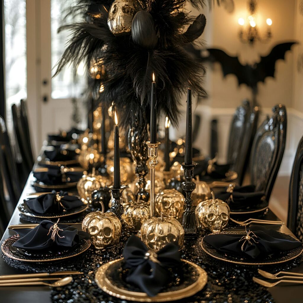 12. Creepy Chic Black and Gold Elegance