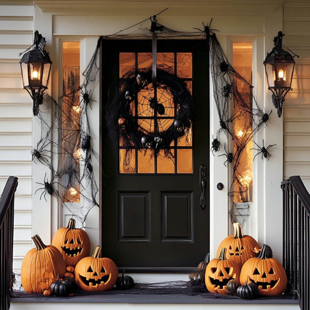 01. Gothic Lanterns and Spiderweb Wreaths