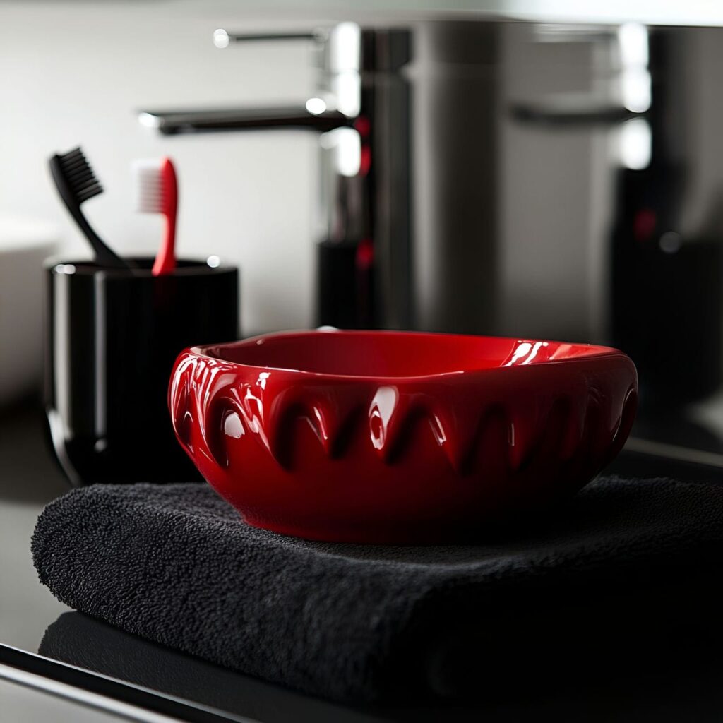 17. Vampire-themed Bathroom Accessories with Blood-Red Soap Dish