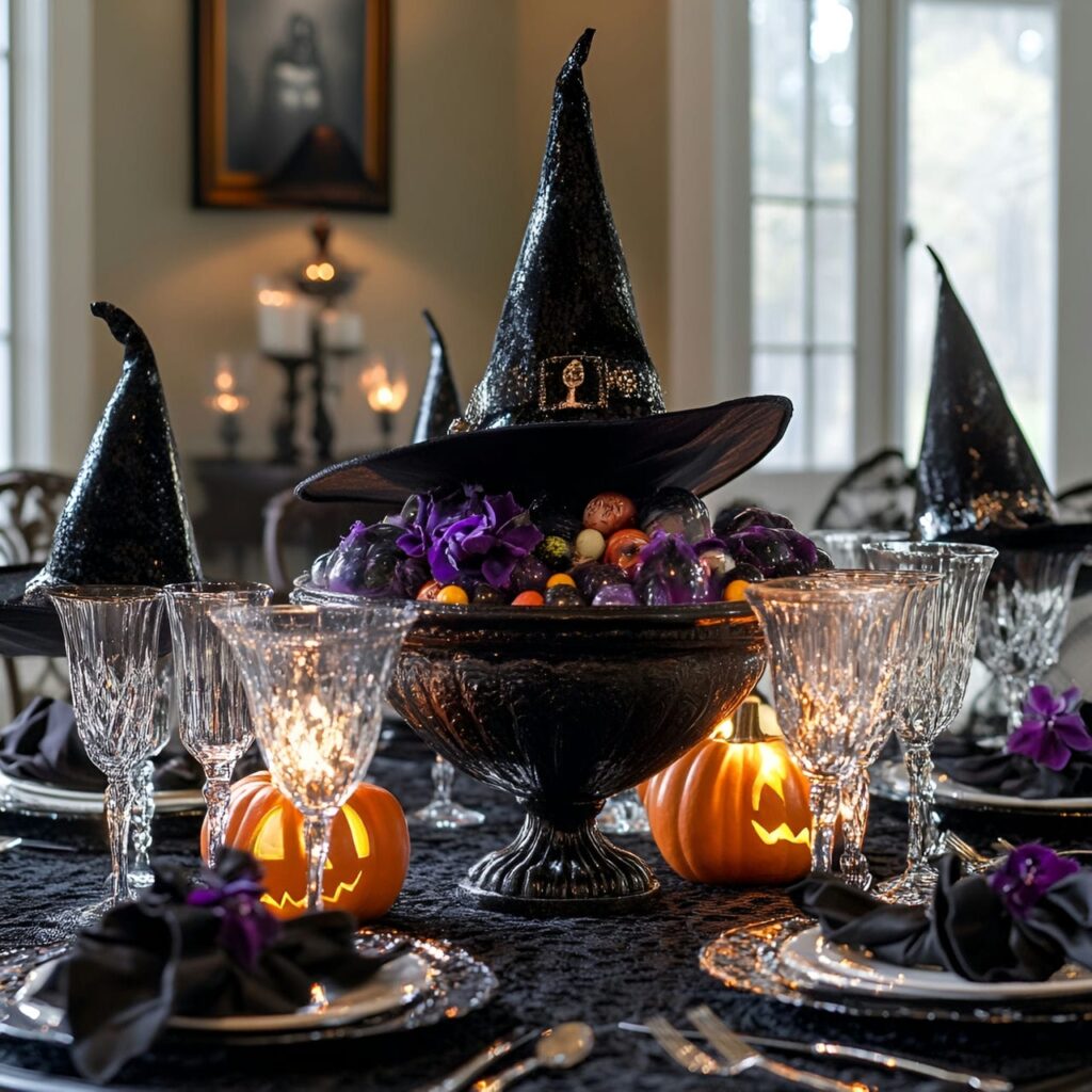 04. Witch Hat-Themed Elegant Dining Room