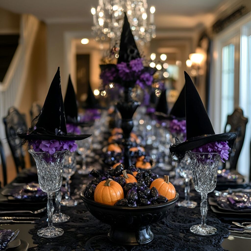 04. Witch Hat-Themed Elegant Dining Room