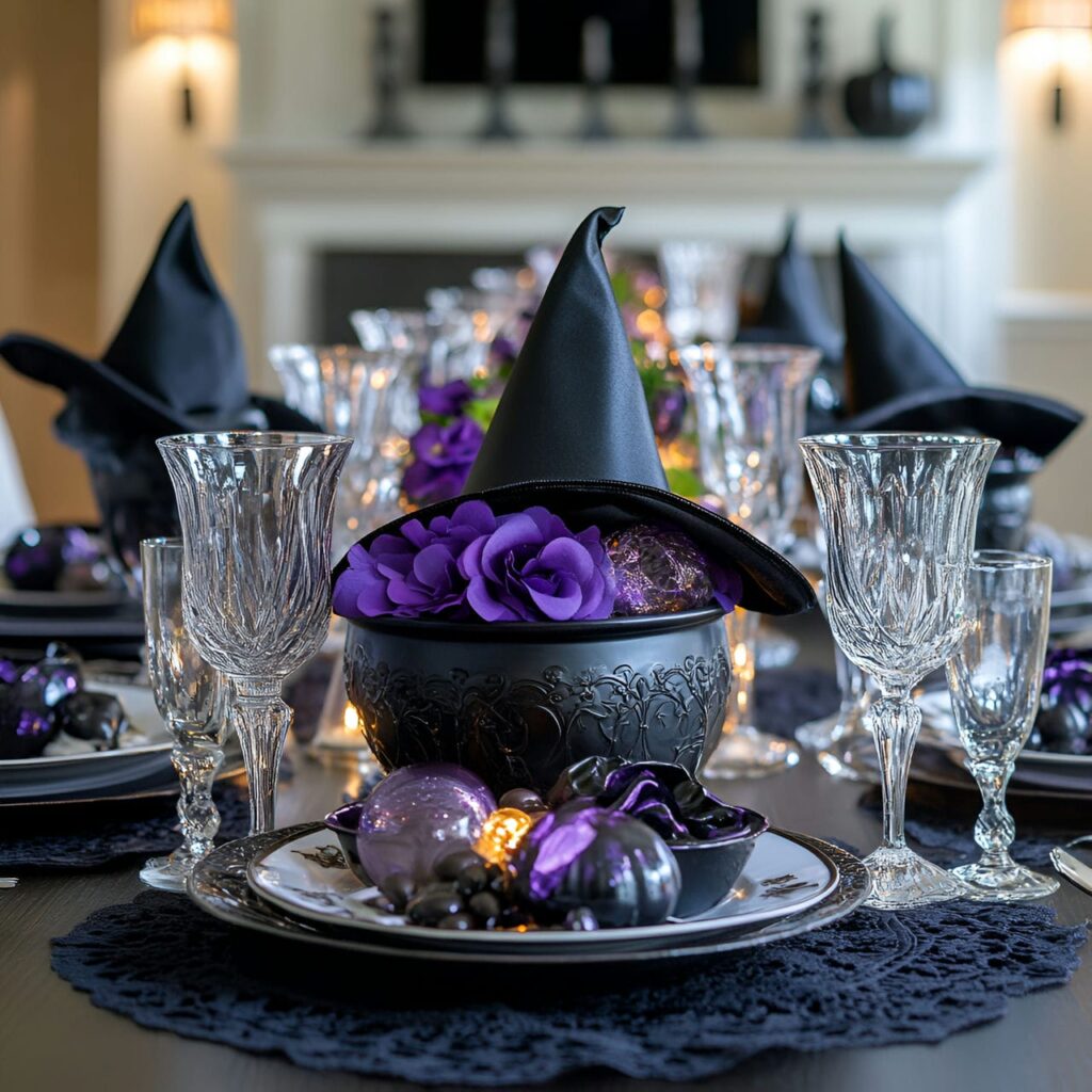 04. Witch Hat-Themed Elegant Dining Room