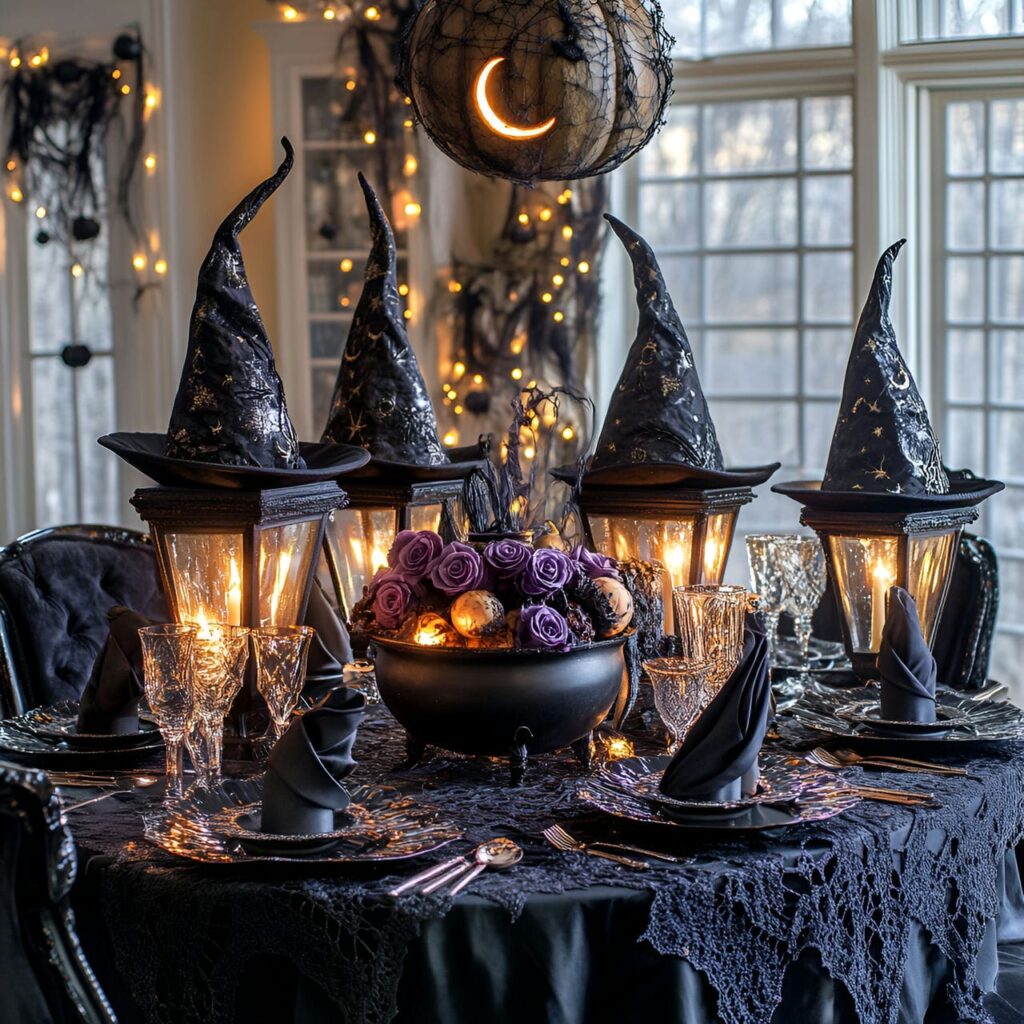 04. Witch Hat-Themed Elegant Dining Room