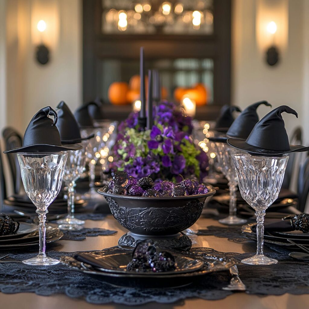 04. Witch Hat-Themed Elegant Dining Room