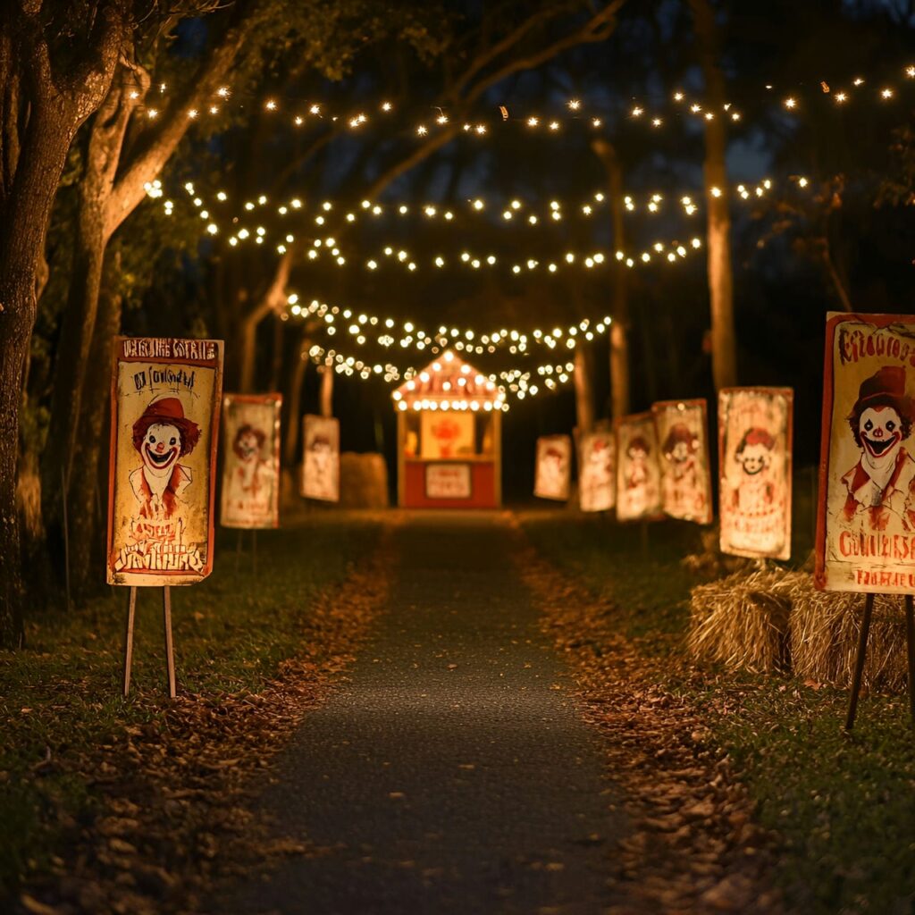 07. Creepy Carnival Driveway with Flickering Carnival Lights