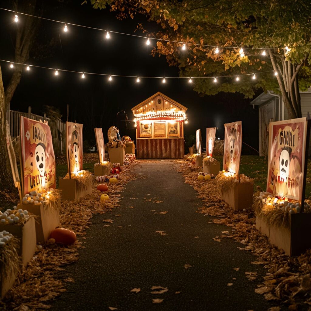 07. Creepy Carnival Driveway with Flickering Carnival Lights