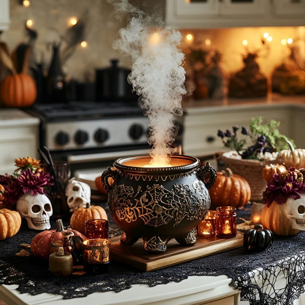 12. Enchanted Cauldron Aroma Station with Essential Oils and Spices