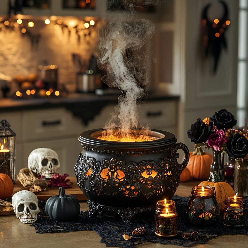 12. Enchanted Cauldron Aroma Station with Essential Oils and Spices