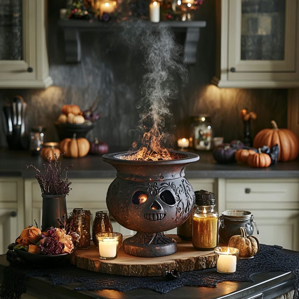 12. Enchanted Cauldron Aroma Station with Essential Oils and Spices