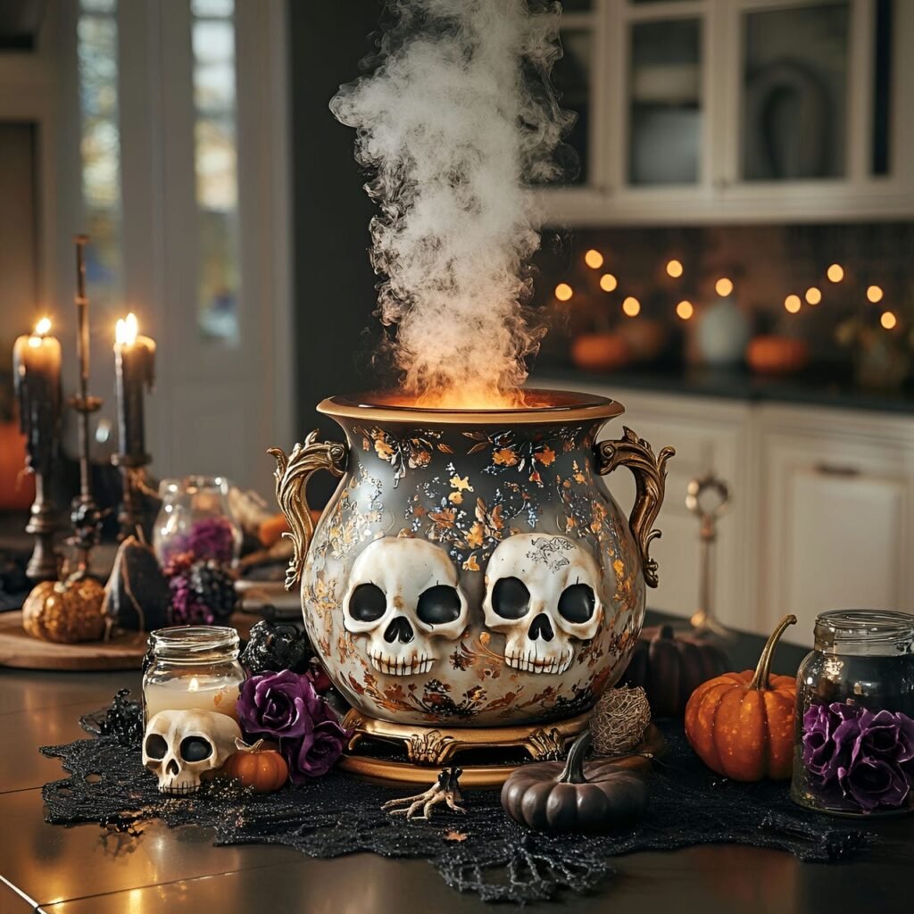 12. Enchanted Cauldron Aroma Station with Essential Oils and Spices