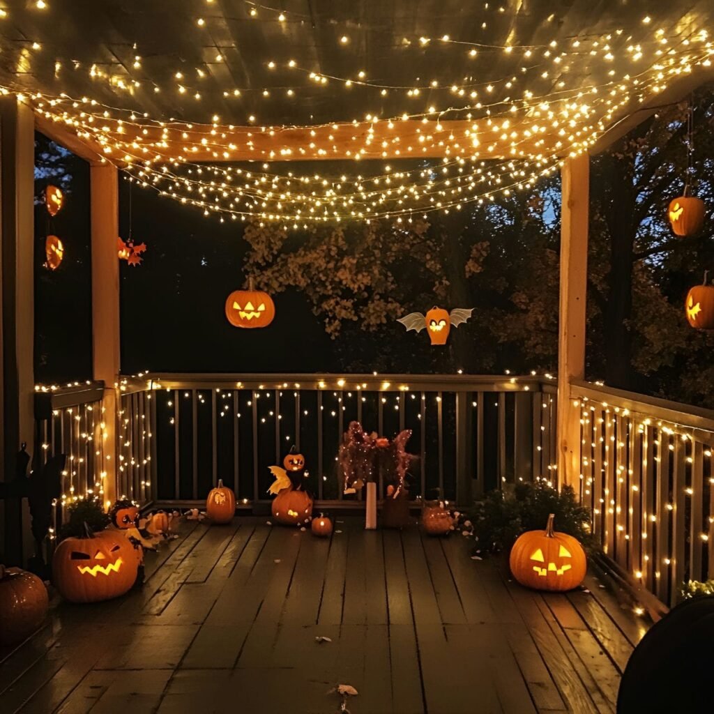 11. Enchanting Fairy Lights with Twinkling Overhead Display