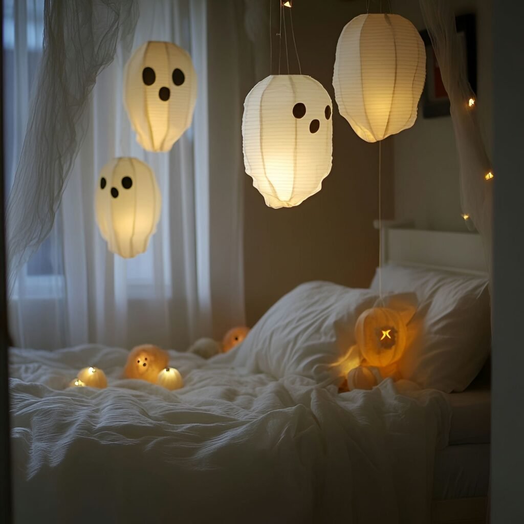 07. Hanging Ghostly Lanterns with Soft and Spooky Glow