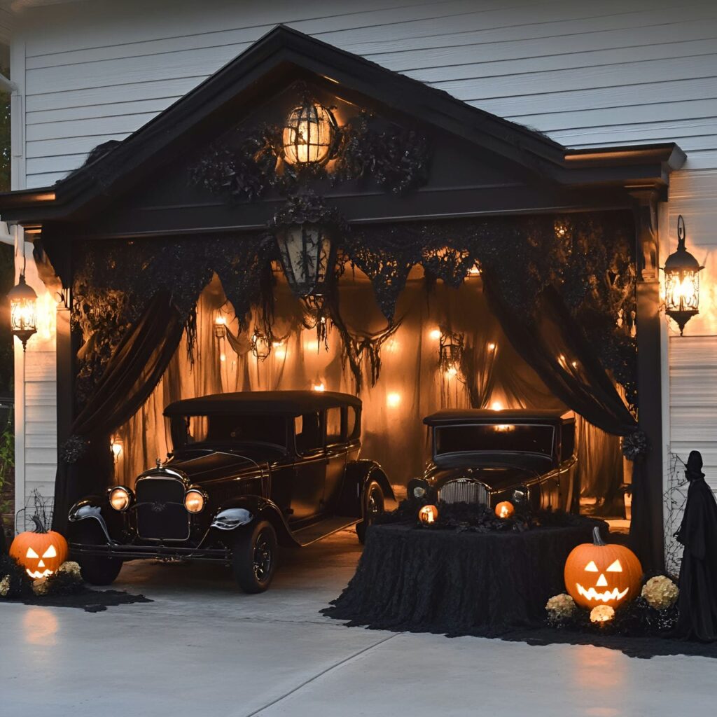 20. Ghostly Victorian Manor Garage with Antique Furniture and Curtains