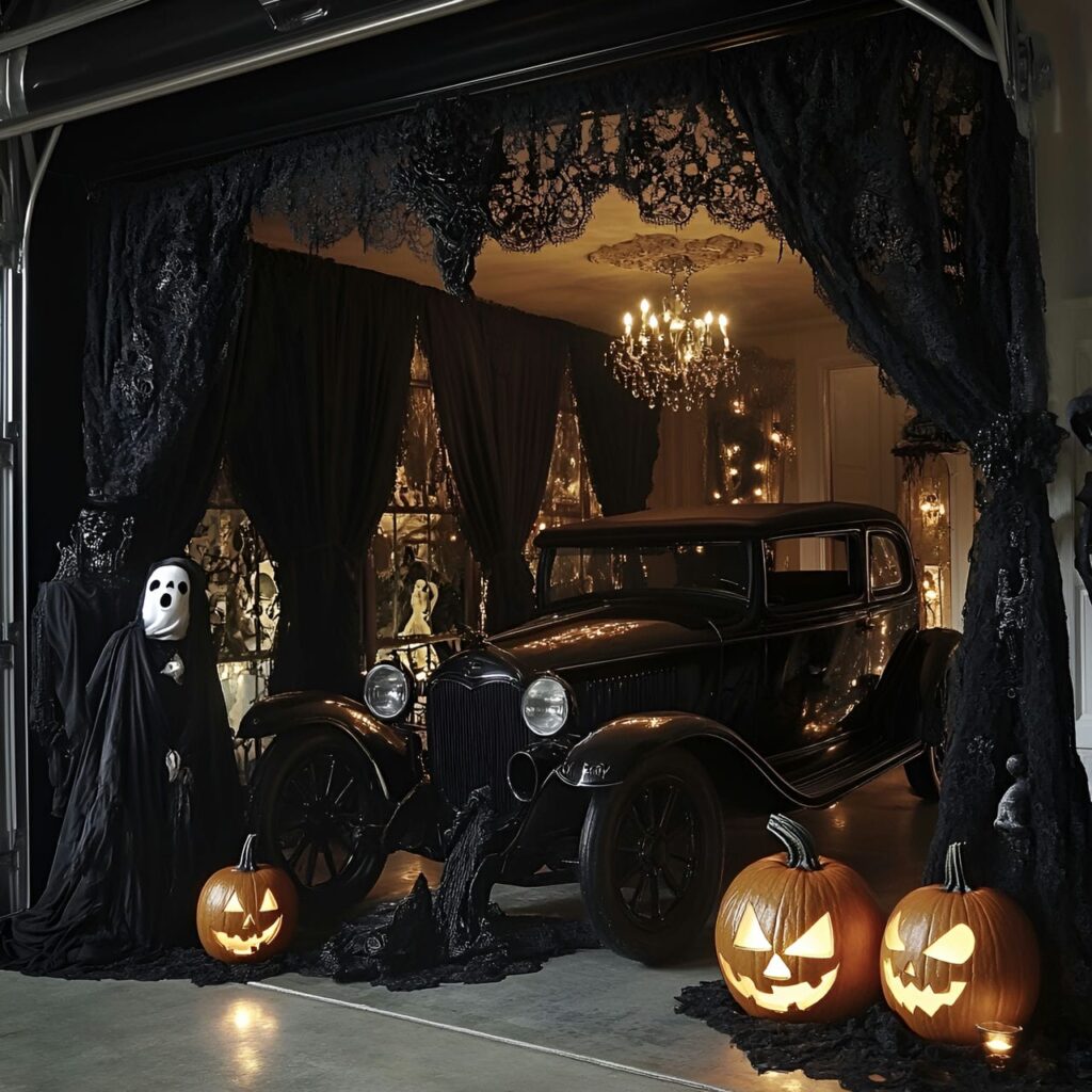 20. Ghostly Victorian Manor Garage with Antique Furniture and Curtains