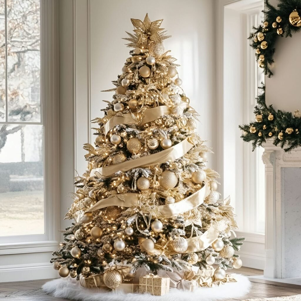 09. Gold & Glam Tree with Pearl Accents for Luxury