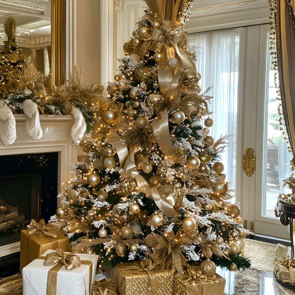 09. Gold & Glam Tree with Pearl Accents for Luxury