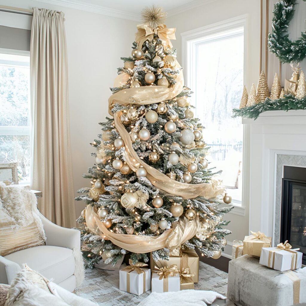 09. Gold & Glam Tree with Pearl Accents for Luxury