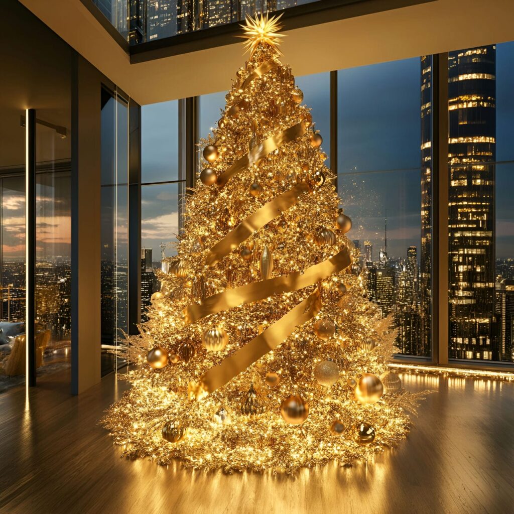 04. Luxe Gold & Glam Tree with Glittering Decorations