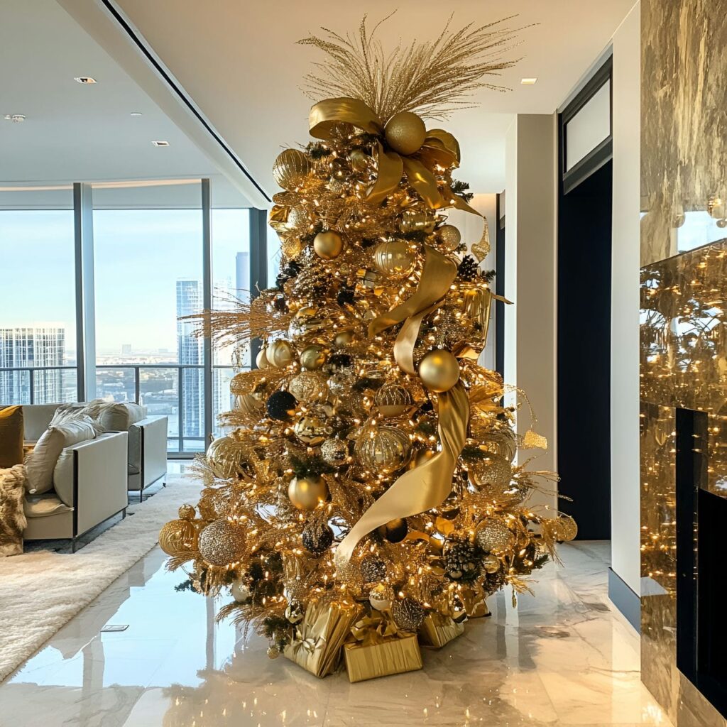 04. Luxe Gold & Glam Tree with Glittering Decorations