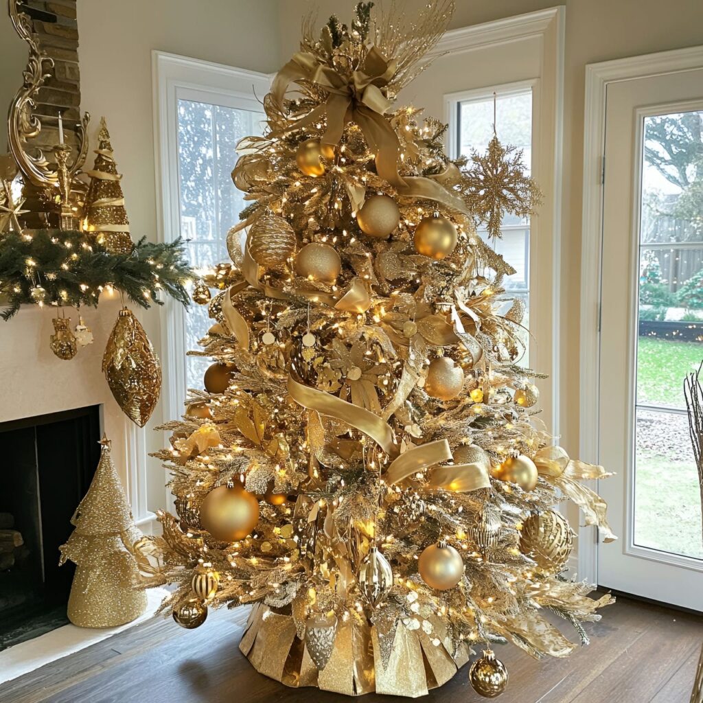 04. Luxe Gold & Glam Tree with Glittering Decorations