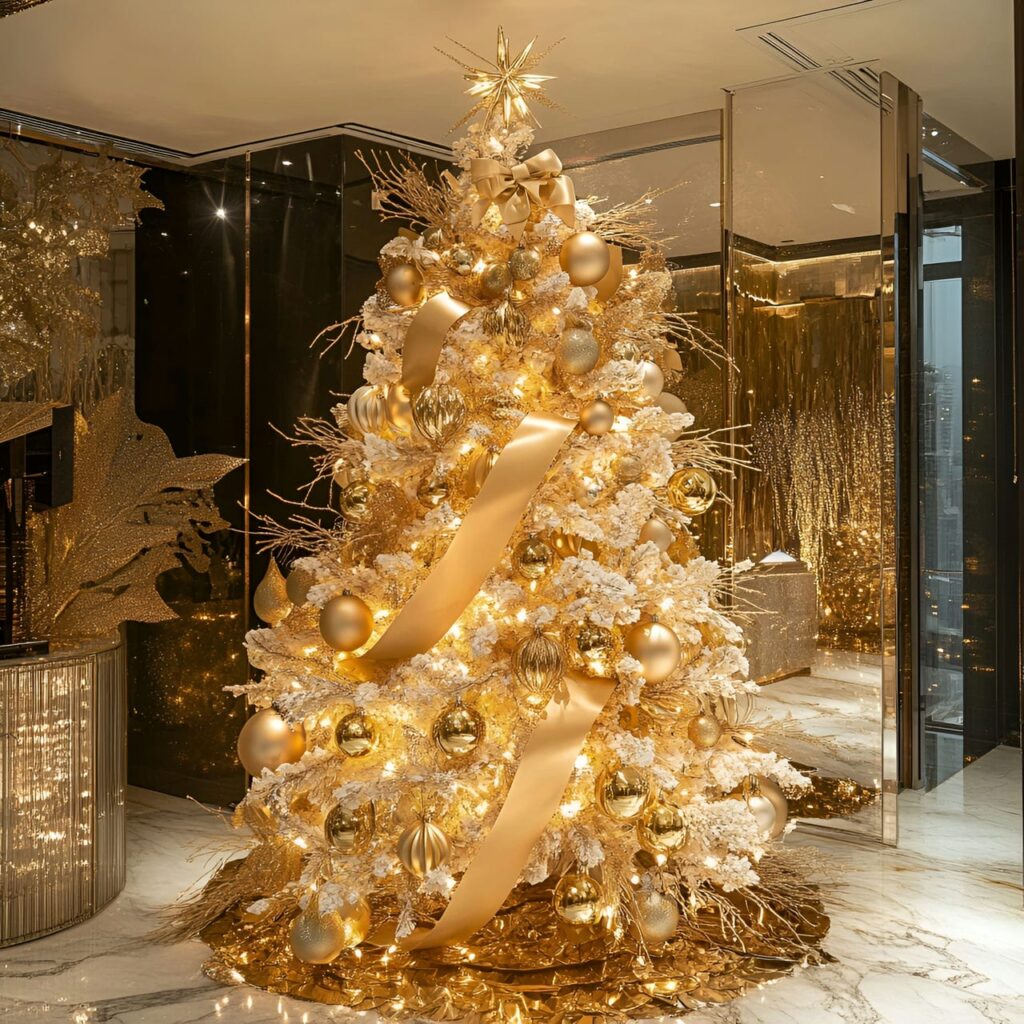 04. Luxe Gold & Glam Tree with Glittering Decorations