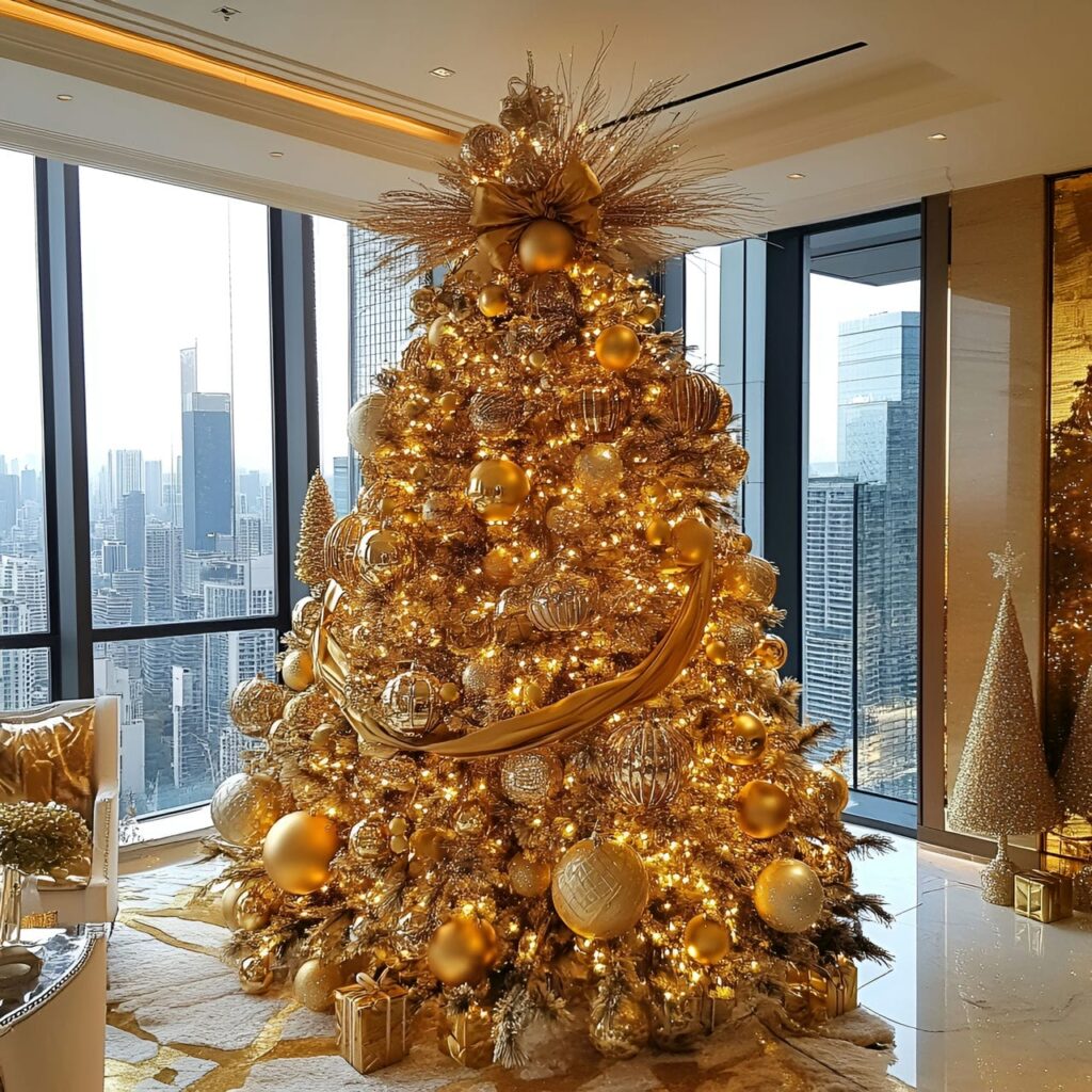 04. Luxe Gold & Glam Tree with Glittering Decorations