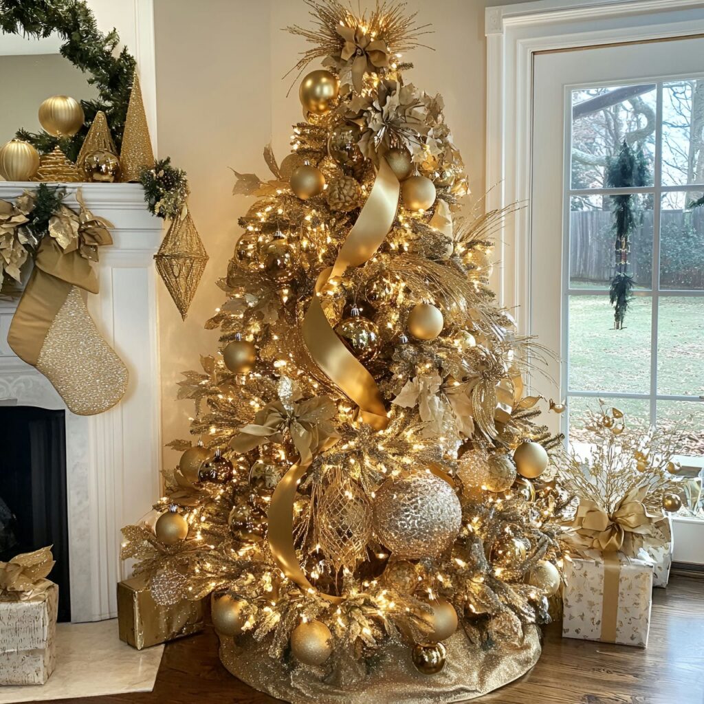 04. Luxe Gold & Glam Tree with Glittering Decorations