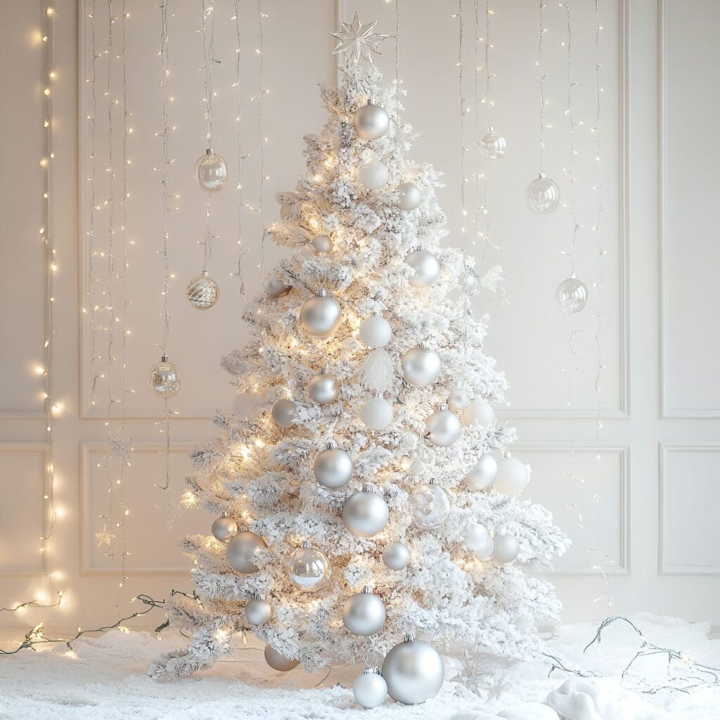 04. Luxury White & Silver Décor with Metallic Baubles