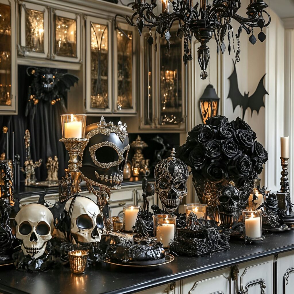 08. Opulent Masquerade Halloween Kitchen Scene